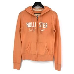Y2K HOLLISTER Full Zip Sweatshirt Creamsicle Orange M (L)
